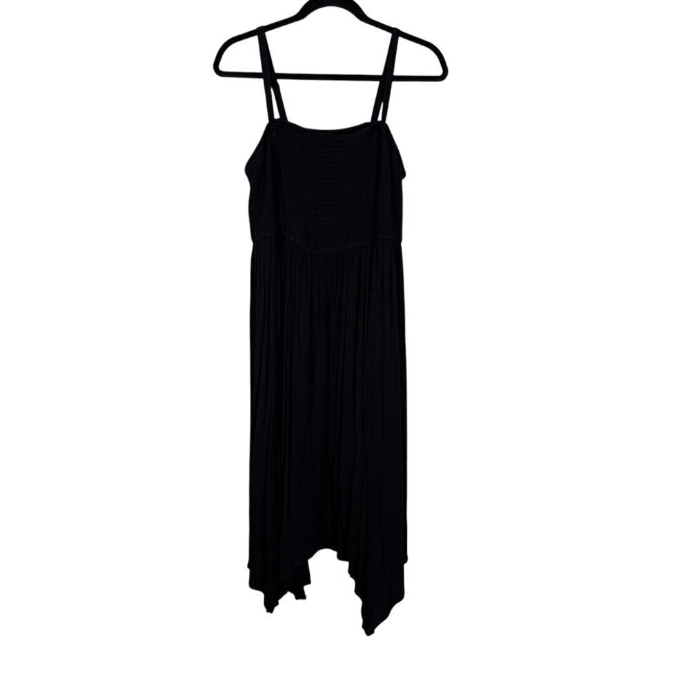 Torrid Black Crepe Smocked Sleeveless Midi Dress Women's Plus Size 2X
